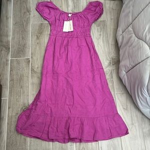 Linen blend maxi dress